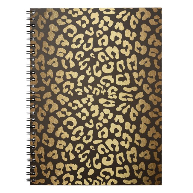 Leopard Cheetah Animal Skin Print Modern Glam Gold Notizblock (Vorderseite)