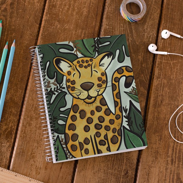 Leopard Cheetah Big Jungle Chat Art by Jess Notizbuch (Von Creator hochgeladen)