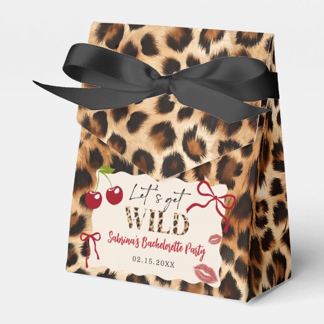 Leopard Cheetah Cherry Junggesellinnenabschied Geschenkschachtel (Vorderseite)