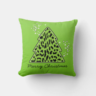 Leopard cheetah Christmas Tree Pillow Kissen