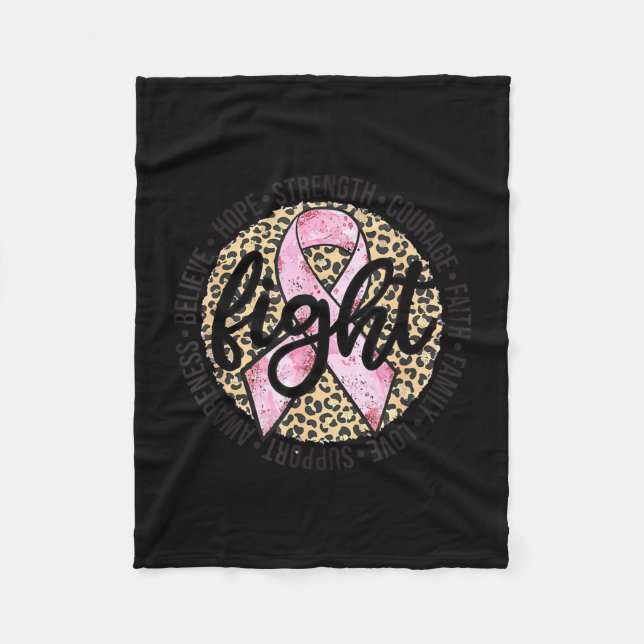 Leopard Cheetah Druck Kampf Brustkrebs Fleecedecke (Vorderseite)