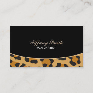 Leopard Cheetah Druck Schwarz Visitenkarte
