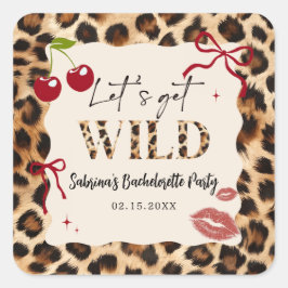 Leopard Cheetah Junggesellinnen-Abschiedsparty-Auf Quadratischer Aufkleber
