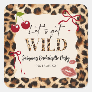 Leopard Cheetah Junggesellinnen-Abschiedsparty-Auf Quadratischer Aufkleber