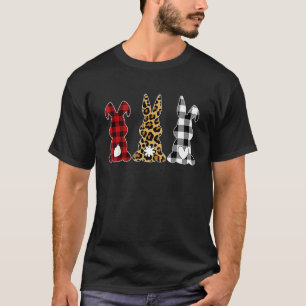 Leopard Cheetah Kariert Bunny Rabbit Funny Osterfe T-Shirt