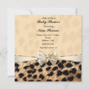 Leopard Cheetah Print Bogen Party Shower Einladung