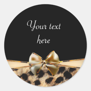 Leopard Cheetah Print Bow Geburtstagsparty Sticker