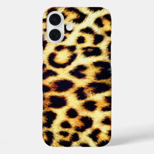Leopard Cheetah Print Imitate Fur iPhone 16 Plus Hülle