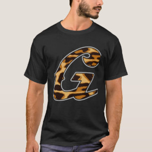 Leopard Cheetah Print Monogram Initial LETT T-Shirt