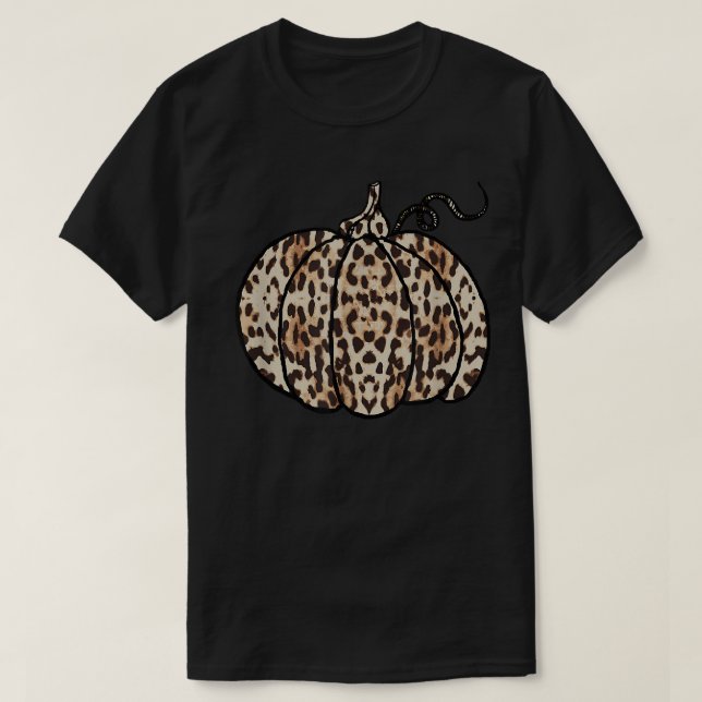 Leopard Cheetah Pumpkin Tierfall Herbst Niedlich C T-Shirt (Design vorne)