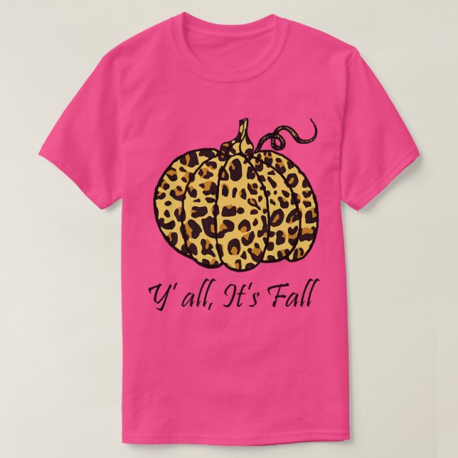 Leopard Cheetah Pumpkin Tierfall Herbst Niedlich C T-Shirt (Design vorne)