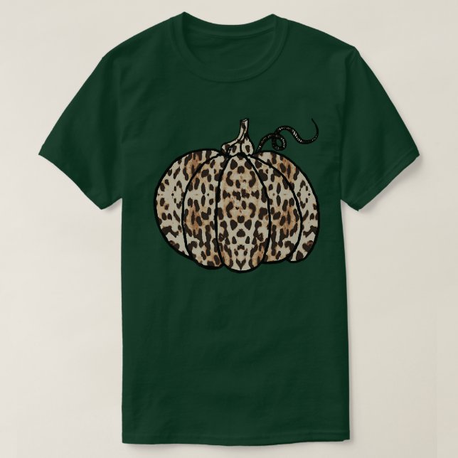 Leopard Cheetah Pumpkin Tierfall Herbst Niedlich C T-Shirt (Design vorne)