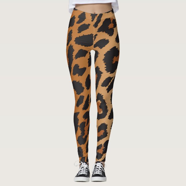 Leopard Cheetah schlägt Wildtier Print Muster Leggings (Vorderseite)