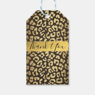 Leopard Cheetah Tierhaut Druck Gold Favor Geschenkanhänger