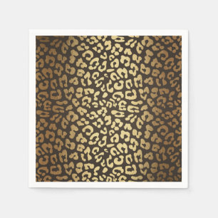 Leopard Cheetah Tierhaut Druck Modern Glamour Gold Serviette