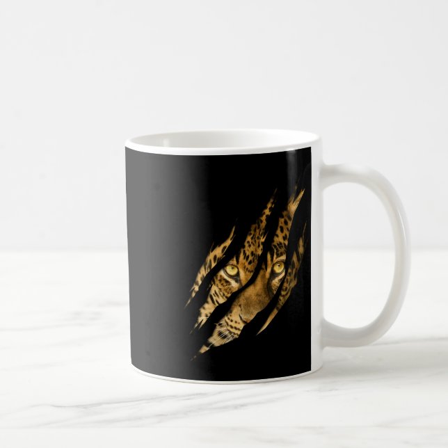 Leopard Cheetah Tiger Leopard Face Lion Cat Appare Kaffeetasse (Rechts)