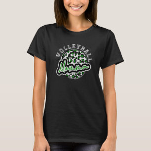 Leopard Cheetah Volleyball Green Momma Shirt Fraue