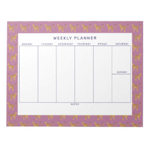Leopard, Cheetah Weekekly Planner Notepad Notizblock