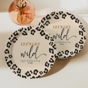 Leopard Cheetah Wild Bachelorette Weekend Party Pappteller