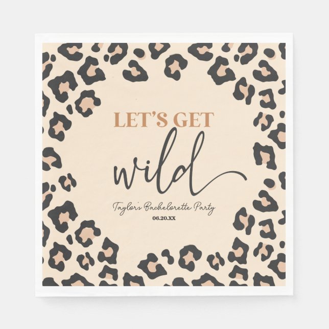 Leopard Cheetah Wild Bachelorette Weekend Party Serviette (Vorderseite)