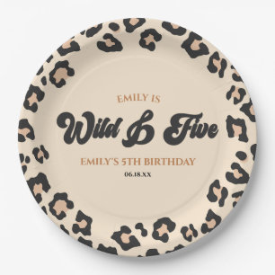 Leopard Cheetah Wild und 5. Geburtstagsparty Pappteller