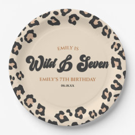 Leopard Cheetah Wild und 7. Geburtstagsparty Pappteller