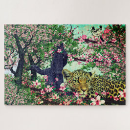 Leopard Cherry Blüten Puzzle