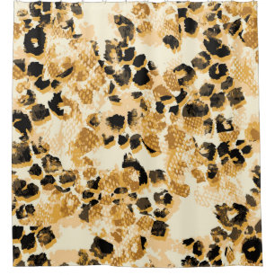 Leopard Chic: Vintage-Muster Eleganz. Duschvorhang