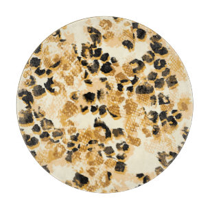 Leopard Chic: Vintage-Muster Eleganz. Schneidebrett
