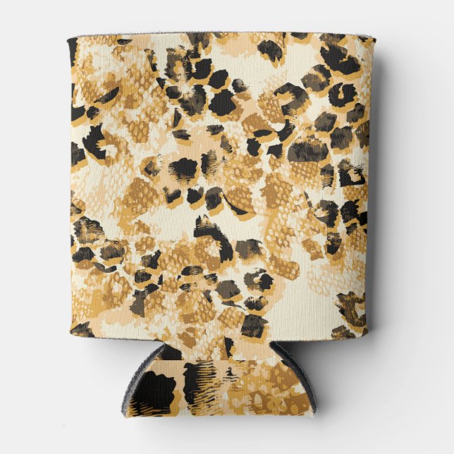 Leopard Chic: Vintages Muster Eleganz. Dosenkühler (Vorderseite)
