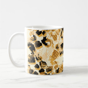 Leopard Chic: Vintages Muster Eleganz. Kaffeetasse