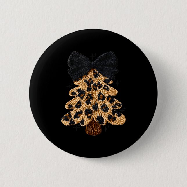 Leopard Christmas Tree,christmas Coquette Bow Yarn Button (Vorderseite)