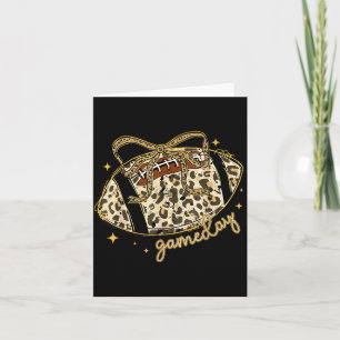 Leopard Coquette Schleife Spieltag Football-Mutter Karte