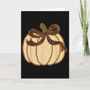 Leopard Coquette Schleife Thanksgiving Herbst Herb Karte
