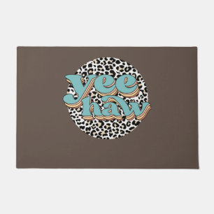 Leopard Cowboy Yeehaw Halten Sie Ihre Pferde Weste Fußmatte