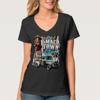 Leopard Cowgirl Truck Just a Small Town Girl Weste T-Shirt
