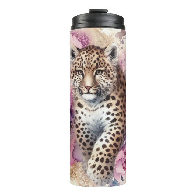 Leopard Cub & Rose Chili Bowl Thermosbecher (Vorderseite)