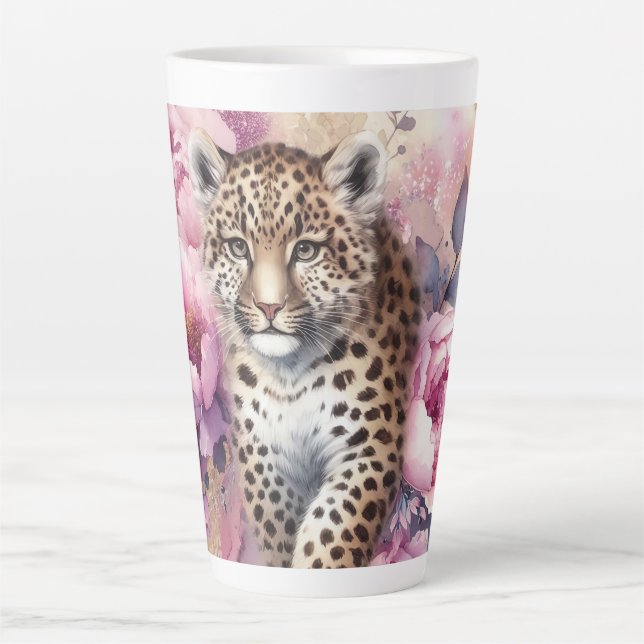 Leopard Cub & Rose Milchtasse (Vorderseite)