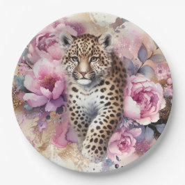 Leopard Cub & Rose Pappteller