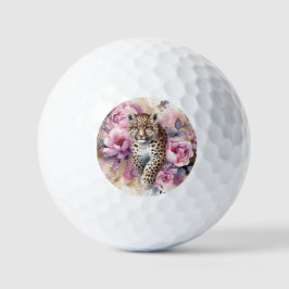 Leopard Cub & Rose Schlüsselanhänger Golfball