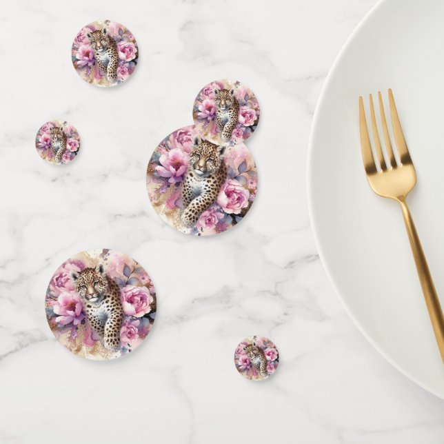 Leopard Cub & Rose Table Confetti Konfetti (Gruppe)