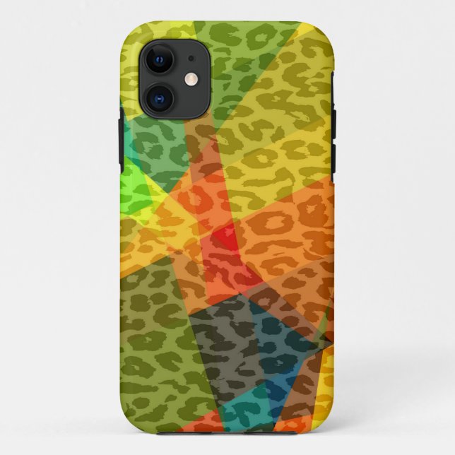 Leopard Cubism Abstrakt Art | Geometrisches Muster Case-Mate iPhone Hülle (Rückseite)
