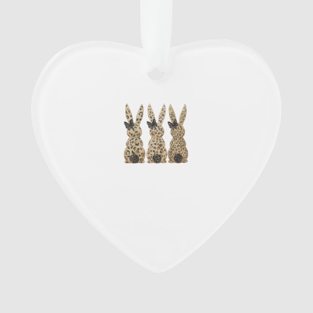 Leopard Cute Bunny Bow Funny Christian Easter Day  Ornament (Vorderseite)