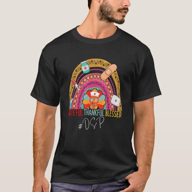 Leopard Dankbar DSP Erntedank Rainbow T-Shirt (Vorderseite)