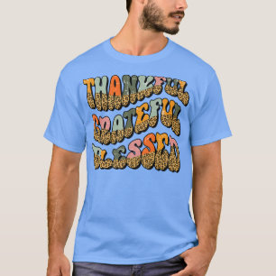 Leopard dankbar, gesegnet Groovy Retro Fal T-Shirt