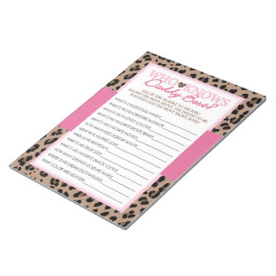 Leopard, der Daddy Best Baby Shower Game Pack kenn Notizblock