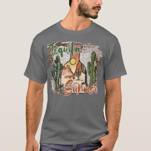 Leopard Desert Cactus Tequila Sunrise Western Coun T-Shirt