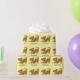 Leopard-Design Geburtstagsgeschenk in beliebiger H Geschenkpapier