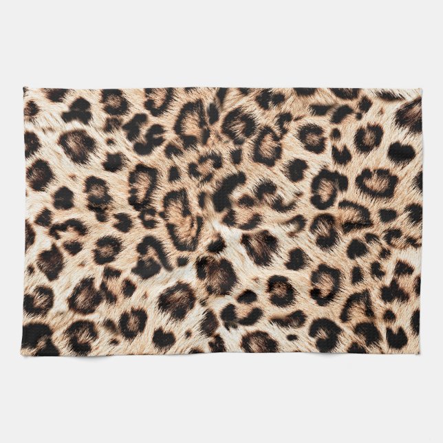 Leopard Design Pattern: Wilde Eleganz. Geschirrtuch (Horizontal)