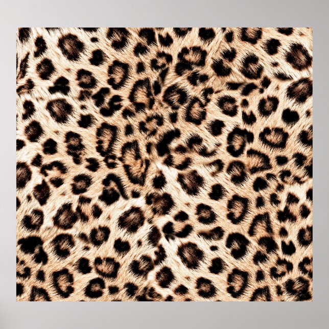 Leopard Design Pattern: Wilde Eleganz. Poster (Vorne)